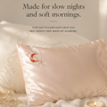 Crystal Dreams Pillowcase, Cosmic Sleep Moon Pink Vegan Silk: Rose Quartz