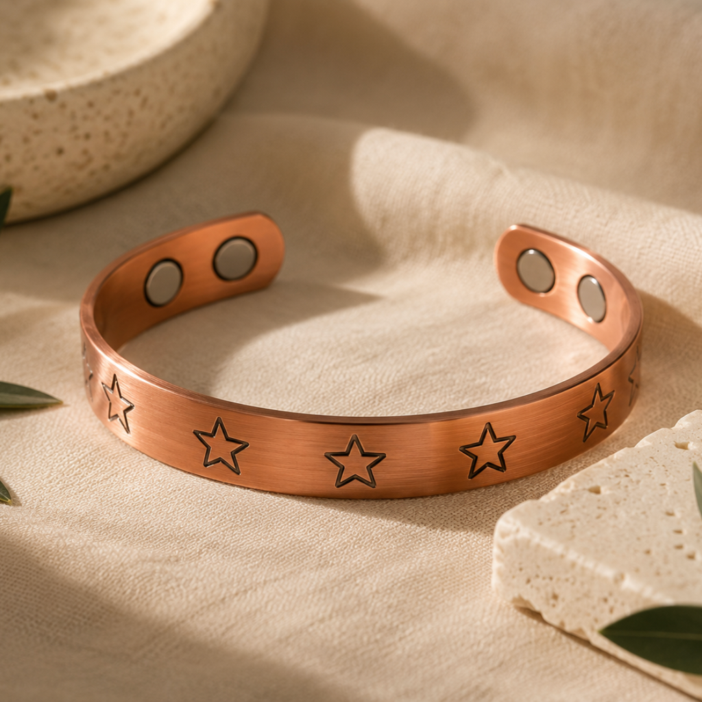 Pure Copper Magnetic Therapy Bracelet - Stars Design