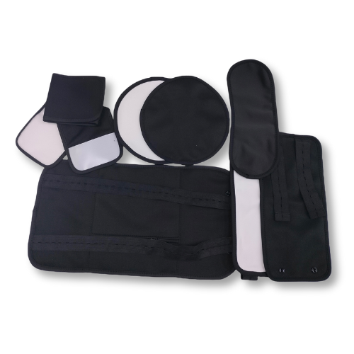 8 Piece Organic Cotton Castor Oil Wraps Pack - Black