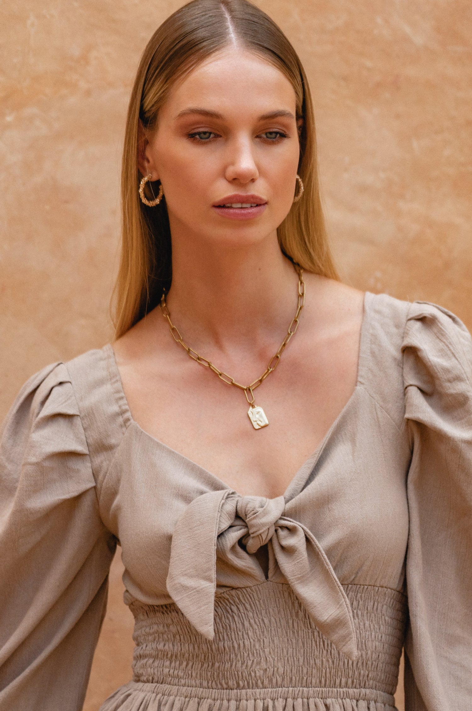 Puff Sleeve Linen Dress