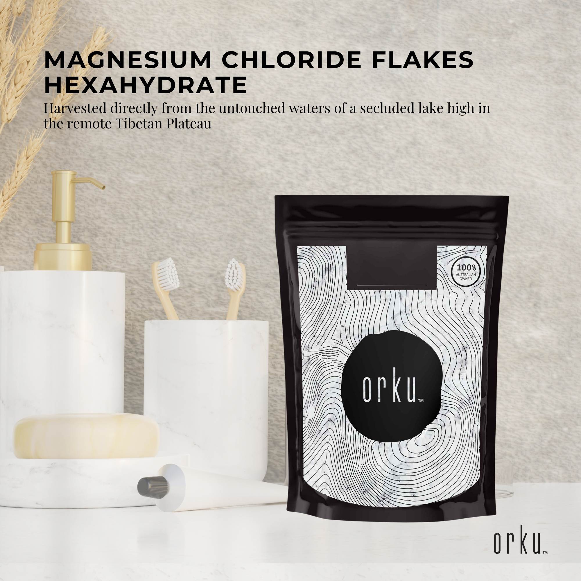 Orku 100g Magnesium Chloride Flakes Hexahydrate - FCC USP Spec Bath Salts-1