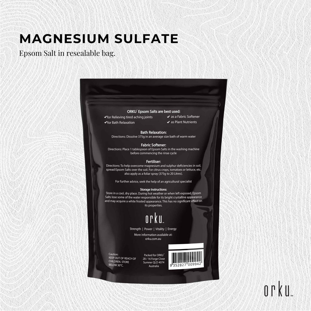 Orku 1Kg Epsom Salt - Magnesium Sulphate Bath Salts Skin Body-2