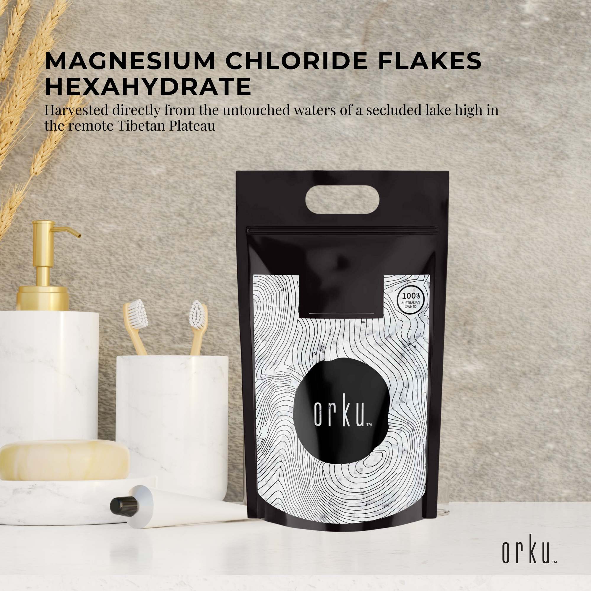 Orku 5Kg Magnesium Chloride Flakes Hexahydrate - FCC USP Spec Bath Salts-1