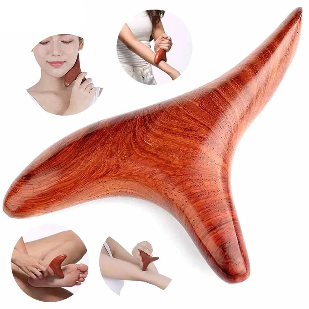 NNEOBA 2Pcs Wood Therapy Gua Sha Massage Tool Brown-1