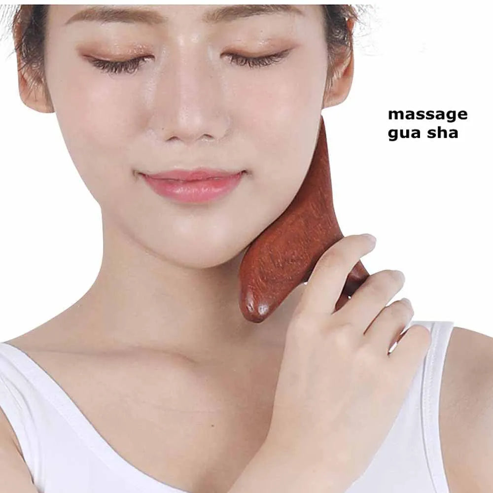 NNEOBA 2Pcs Wood Therapy Gua Sha Massage Tool Brown-3