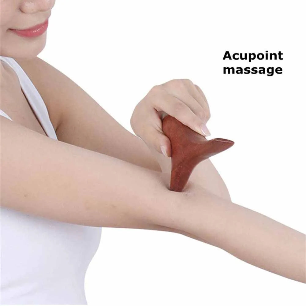 NNEOBA 2Pcs Wood Therapy Gua Sha Massage Tool Brown-4