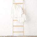Bamboo Pyjamas - Crop Button Up + Short Set in White-0
