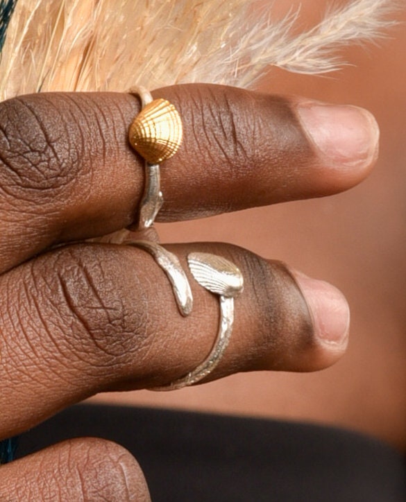 Dainty Adjustable Toe Ring, Two-Tone Silver and Gold (Recycled Materials)-0