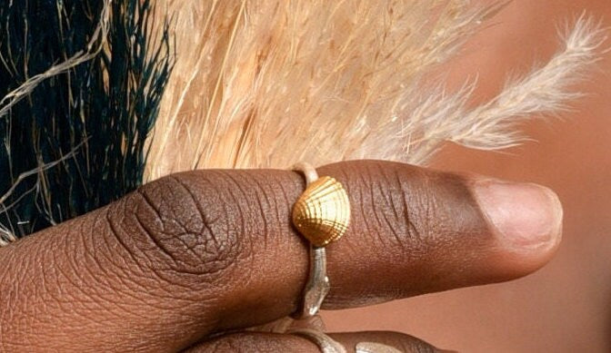Dainty Adjustable Toe Ring, Two-Tone Silver and Gold (Recycled Materials)-1
