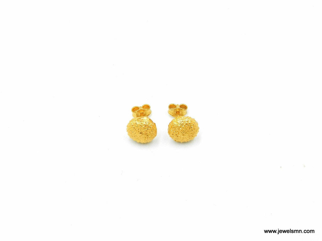 Urchin Stud Earrings: Gold Plated, Sterling Silver - Nature Detail-2