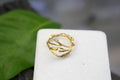 Twig Ring: Handmade Jasmine Flower Design (Gold Plated Silver)-0