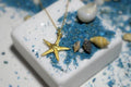 Starfish Gold plated Recycled Brass Necklace: Beach Inspired, Five Elements Pendant-0