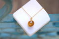 Pearl Pendant Necklace: Real Sea Shell Detail - Gold-Plated Silver-0
