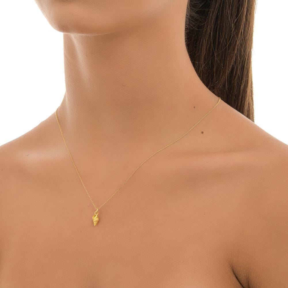 Dainty Sea Shell Pendant Necklace - Minimal Natural Jewelry-2