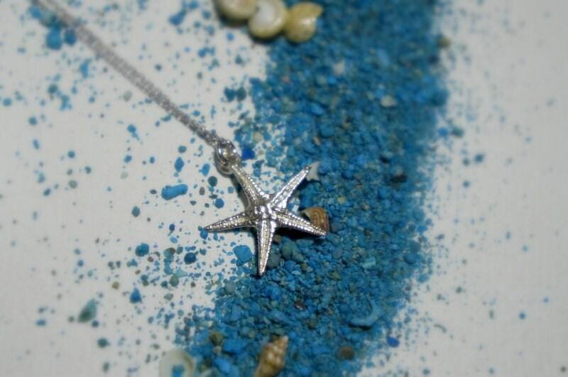 Starfish Gold plated Recycled Brass Necklace: Beach Inspired, Five Elements Pendant-1