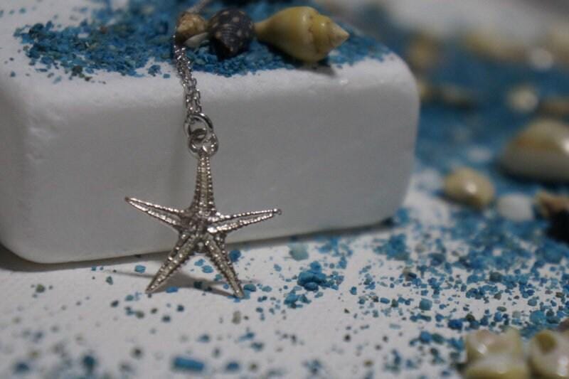 Starfish Gold plated Recycled Brass Necklace: Beach Inspired, Five Elements Pendant-3