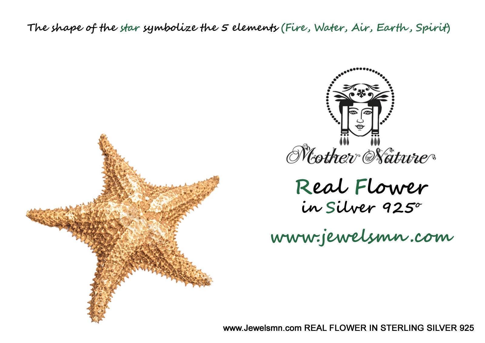 Starfish Ring: Nature Inspired Silver with Gold Accent - Adjustable-4