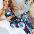 Seamless Floral Print Sports Yoga Set