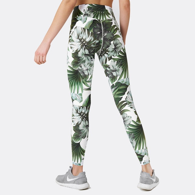 Floral Print Yoga Suit Gym Fitness Two Piece Set