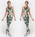 Floral Print Yoga Suit Gym Fitness Two Piece Set